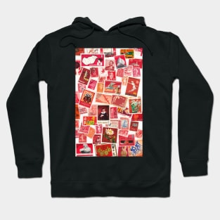 All over the world - postage stamps red Hoodie